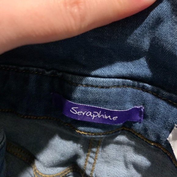 Seraphine Denim Maternity Overall Shorts Size 6 - Picture 2 of 3